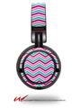Decal style Skin Wrap for Sony MDR ZX100 Headphones Zig Zag Teal Pink Purple (HEADPHONES  NOT INCLUDED)