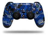 WraptorSkinz Skin compatible with Sony PS4 Dualshock Controller PlayStation 4 Original Slim and Pro HEX Mesh Camo 01 Blue Bright (CONTROLLER NOT INCLUDED)