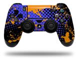 WraptorSkinz Skin compatible with Sony PS4 Dualshock Controller PlayStation 4 Original Slim and Pro Halftone Splatter Orange Blue (CONTROLLER NOT INCLUDED)