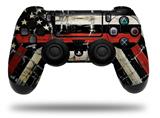 WraptorSkinz Skin compatible with Sony PS4 Dualshock Controller PlayStation 4 Original Slim and Pro Painted Faded and Cracked Red Line USA American Flag (CONTROLLER NOT INCLUDED)