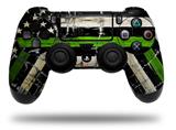 WraptorSkinz Skin compatible with Sony PS4 Dualshock Controller PlayStation 4 Original Slim and Pro Painted Faded and Cracked Green Line USA American Flag (CONTROLLER NOT INCLUDED)