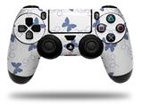 WraptorSkinz Skin compatible with Sony PS4 Dualshock Controller PlayStation 4 Original Slim and Pro Pastel Butterflies Blue on White (CONTROLLER NOT INCLUDED)