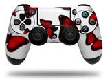 WraptorSkinz Skin compatible with Sony PS4 Dualshock Controller PlayStation 4 Original Slim and Pro Butterflies Red (CONTROLLER NOT INCLUDED)
