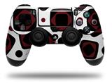 WraptorSkinz Skin compatible with Sony PS4 Dualshock Controller PlayStation 4 Original Slim and Pro Red And Black Squared (CONTROLLER NOT INCLUDED)