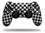WraptorSkinz Skin compatible with Sony PS4 Dualshock Controller PlayStation 4 Original Slim and Pro Checkered Canvas Black and White (CONTROLLER NOT INCLUDED)