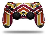 WraptorSkinz Skin compatible with Sony PS4 Dualshock Controller PlayStation 4 Original Slim and Pro Zig Zag Yellow Burgundy Orange (CONTROLLER NOT INCLUDED)