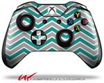 Decal Style Skin for Microsoft XBOX One Wireless Controller Zig Zag Teal and Gray - (CONTROLLER NOT INCLUDED)