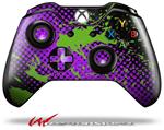 Decal Style Skin for Microsoft XBOX One Wireless Controller Halftone Splatter Green Purple - (CONTROLLER NOT INCLUDED)