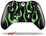 Decal Style Skin for Microsoft XBOX One Wireless Controller Metal Flames Green - (CONTROLLER NOT INCLUDED)
