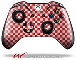 Decal Style Skin for Microsoft XBOX One Wireless Controller Checkered Canvas Red and White - (CONTROLLER NOT INCLUDED)