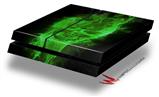 Vinyl Decal Skin Wrap compatible with Sony PlayStation 4 Original Console Flaming Fire Skull Green (PS4 NOT INCLUDED)