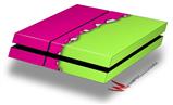 Vinyl Decal Skin Wrap compatible with Sony PlayStation 4 Original Console Ripped Colors Hot Pink Neon Green (PS4 NOT INCLUDED)