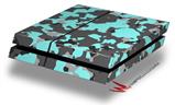 Vinyl Decal Skin Wrap compatible with Sony PlayStation 4 Original Console WraptorCamo Old School Camouflage Camo Neon Teal (PS4 NOT INCLUDED)