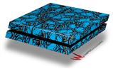 Vinyl Decal Skin Wrap compatible with Sony PlayStation 4 Original Console Scattered Skulls Neon Blue (PS4 NOT INCLUDED)