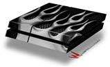 Vinyl Decal Skin Wrap compatible with Sony PlayStation 4 Original Console Metal Flames Chrome (PS4 NOT INCLUDED)