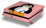 Vinyl Decal Skin Wrap compatible with Sony PlayStation 4 Original Console Penguins on Pink (PS4 NOT INCLUDED)