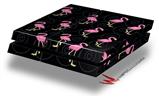 Vinyl Decal Skin Wrap compatible with Sony PlayStation 4 Original Console Flamingos on Black (PS4 NOT INCLUDED)