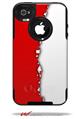 Ripped Colors Red White - Decal Style Vinyl Skin fits Otterbox Commuter iPhone4/4s Case (CASE SOLD SEPARATELY)