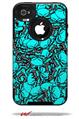 Scattered Skulls Neon Teal - Decal Style Vinyl Skin fits Otterbox Commuter iPhone4/4s Case (CASE SOLD SEPARATELY)