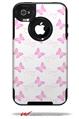 Pastel Butterflies Pink on White - Decal Style Vinyl Skin fits Otterbox Commuter iPhone4/4s Case (CASE SOLD SEPARATELY)