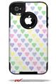 Pastel Hearts on White - Decal Style Vinyl Skin fits Otterbox Commuter iPhone4/4s Case (CASE SOLD SEPARATELY)