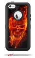 Flaming Fire Skull Orange - Decal Style Vinyl Skin fits Otterbox Defender iPhone 5C Case (CASE SOLD SEPARATELY)
