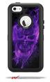 Flaming Fire Skull Purple - Decal Style Vinyl Skin fits Otterbox Defender iPhone 5C Case (CASE SOLD SEPARATELY)