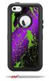 Halftone Splatter Green Purple - Decal Style Vinyl Skin fits Otterbox Defender iPhone 5C Case (CASE SOLD SEPARATELY)