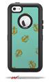 Anchors Away Seafoam Green - Decal Style Vinyl Skin fits Otterbox Defender iPhone 5C Case (CASE SOLD SEPARATELY)