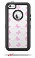 Pastel Butterflies Pink on White - Decal Style Vinyl Skin fits Otterbox Defender iPhone 5C Case (CASE SOLD SEPARATELY)