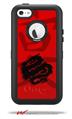 Oriental Dragon Black on Red - Decal Style Vinyl Skin fits Otterbox Defender iPhone 5C Case (CASE SOLD SEPARATELY)