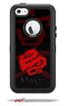 Oriental Dragon Red on Black - Decal Style Vinyl Skin fits Otterbox Defender iPhone 5C Case (CASE SOLD SEPARATELY)