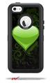 Glass Heart Grunge Green - Decal Style Vinyl Skin fits Otterbox Defender iPhone 5C Case (CASE SOLD SEPARATELY)