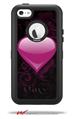 Glass Heart Grunge Hot Pink - Decal Style Vinyl Skin fits Otterbox Defender iPhone 5C Case (CASE SOLD SEPARATELY)