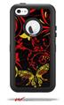 Twisted Garden Red and Yellow - Decal Style Vinyl Skin fits Otterbox Defender iPhone 5C Case (CASE SOLD SEPARATELY)
