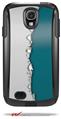 Ripped Colors Gray Seafoam Green - Decal Style Vinyl Skin fits Otterbox Commuter Case for Samsung Galaxy S4 (CASE SOLD SEPARATELY)