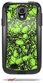 Scattered Skulls Neon Green - Decal Style Vinyl Skin fits Otterbox Commuter Case for Samsung Galaxy S4 (CASE SOLD SEPARATELY)