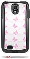 Pastel Butterflies Pink on White - Decal Style Vinyl Skin fits Otterbox Commuter Case for Samsung Galaxy S4 (CASE SOLD SEPARATELY)