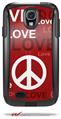 Love and Peace Red - Decal Style Vinyl Skin fits Otterbox Commuter Case for Samsung Galaxy S4 (CASE SOLD SEPARATELY)