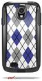 Argyle Blue and Gray - Decal Style Vinyl Skin fits Otterbox Commuter Case for Samsung Galaxy S4 (CASE SOLD SEPARATELY)