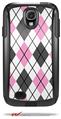 Argyle Pink and Gray - Decal Style Vinyl Skin fits Otterbox Commuter Case for Samsung Galaxy S4 (CASE SOLD SEPARATELY)