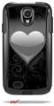 Glass Heart Grunge Gray - Decal Style Vinyl Skin fits Otterbox Commuter Case for Samsung Galaxy S4 (CASE SOLD SEPARATELY)