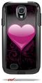 Glass Heart Grunge Hot Pink - Decal Style Vinyl Skin fits Otterbox Commuter Case for Samsung Galaxy S4 (CASE SOLD SEPARATELY)