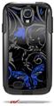 Twisted Garden Gray and Blue - Decal Style Vinyl Skin fits Otterbox Commuter Case for Samsung Galaxy S4 (CASE SOLD SEPARATELY)