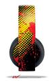 Vinyl Decal Skin Wrap compatible with Original Sony PlayStation 4 Gold Wireless Headphones Halftone Splatter Yellow Red (PS4 HEADPHONES NOT INCLUDED)