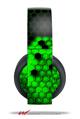 Vinyl Decal Skin Wrap compatible with Original Sony PlayStation 4 Gold Wireless Headphones HEX Green (PS4 HEADPHONES NOT INCLUDED)