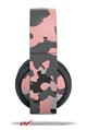 Vinyl Decal Skin Wrap compatible with Original Sony PlayStation 4 Gold Wireless Headphones WraptorCamo Old School Camouflage Camo Pink (PS4 HEADPHONES NOT INCLUDED)