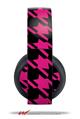 Vinyl Decal Skin Wrap compatible with Original Sony PlayStation 4 Gold Wireless Headphones Houndstooth Hot Pink on Black (PS4 HEADPHONES NOT INCLUDED)
