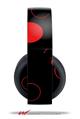Vinyl Decal Skin Wrap compatible with Original Sony PlayStation 4 Gold Wireless Headphones Lots of Dots Red on Black (PS4 HEADPHONES NOT INCLUDED)