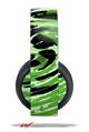 Vinyl Decal Skin Wrap compatible with Original Sony PlayStation 4 Gold Wireless Headphones Alecias Swirl 02 Green (PS4 HEADPHONES NOT INCLUDED)